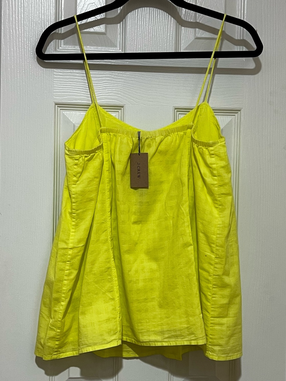 J. Crew Lemon Yellow Smocked Yoke Spaghetti Strap Camisole 8 - Picture 5 of 9